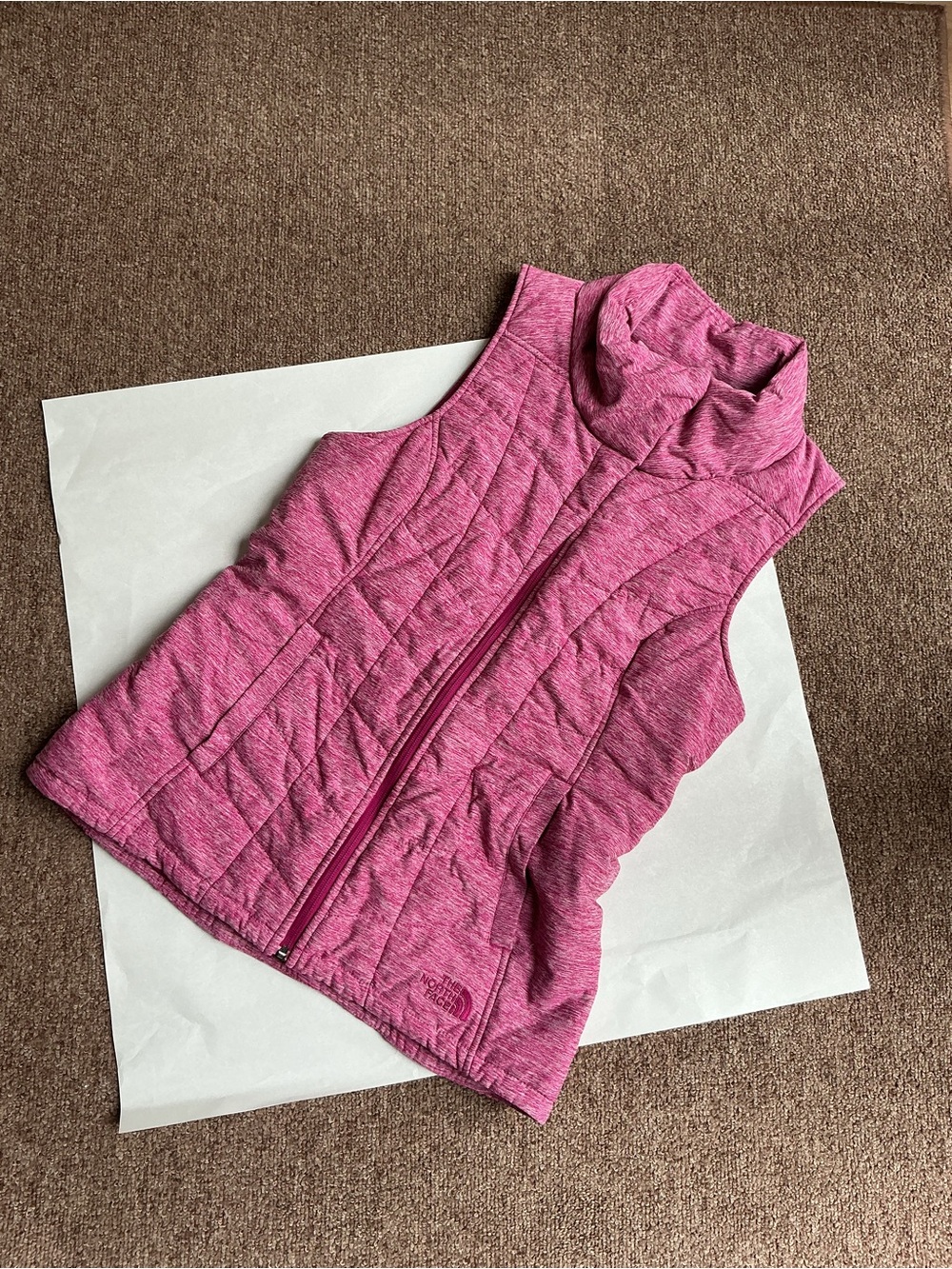 The North Face Heathered Pink Quilted Vest